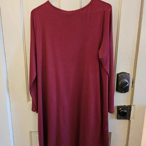 Eileen Fisher Dress or Tunic in Burgundy - POCKETS - Picture 9 of 12